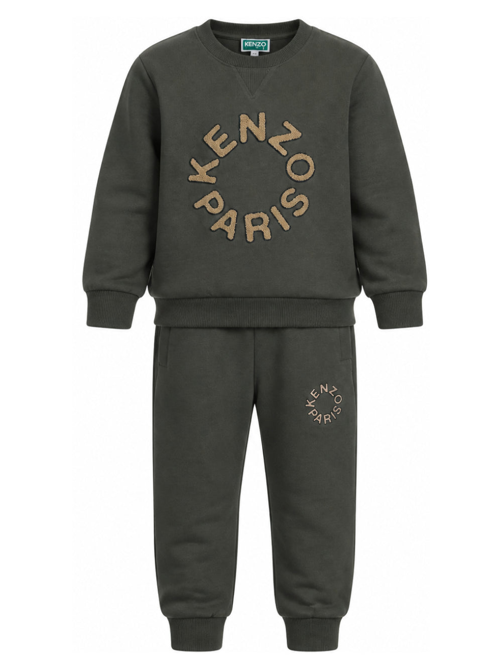 Tuta sportiva per bambino Kenzo Kids verde con logo ricamato K62039 64Q KENZO KIDS 