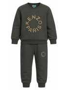 Tuta sportiva per bambino Kenzo Kids verde con logo ricamato K62039 64Q KENZO KIDS 