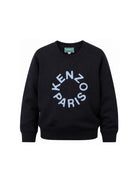 Tuta sportiva per bambino Kenzo Kids nera con logo stampato sul davanti K62039 845 KENZO KIDS 