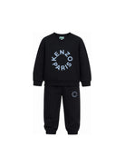 Tuta sportiva per bambino Kenzo Kids nera con logo stampato sul davanti K62039 845 KENZO KIDS 
