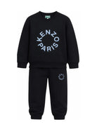 Tuta sportiva per bambino Kenzo Kids blu con logo stampato sul davanti K62039 845 KENZO KIDS 