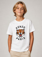 T-shirt per bambino Kenzo Kids bianca con stampa grafica K62051 117 KENZO KIDS 
