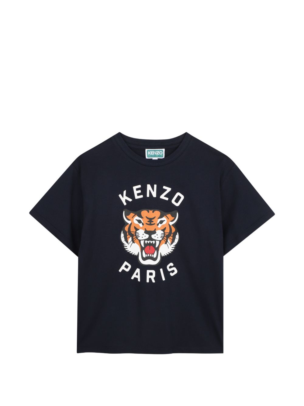 T-shirt girocollo per bambino Kenzo Kids blu con motivo Tiger Head K62051 845 KENZO KIDS 
