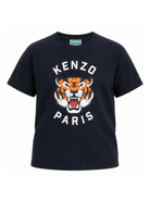 T-shirt girocollo per bambino Kenzo Kids blu con motivo Tiger Head K62051 845 KENZO KIDS 
