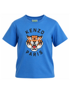 T-shirt per bambino Kenzo Kids azzurra con stampa logo sul davanti K62051 86J KENZO KIDS 