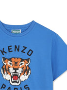 T-shirt per bambino Kenzo Kids azzurra con stampa logo sul davanti K62051 86J KENZO KIDS 
