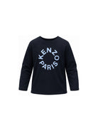 T-shirt per bambino Kenzo Kids blu con applicazione logo K62054 845 KENZO KIDS 