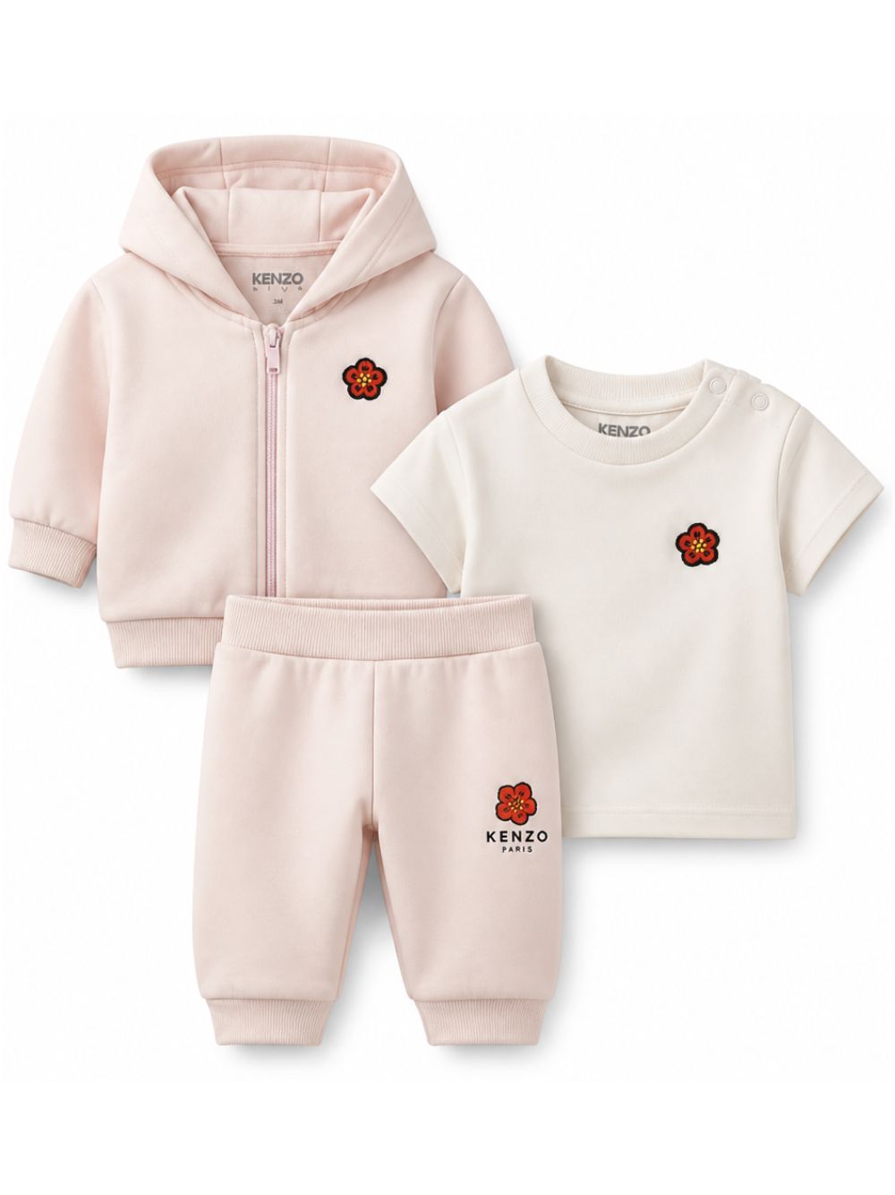 Set tuta sportiva per neonata Kenzo Kids rosa con Boke Flower K62066 43B KENZO KIDS 