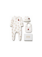 Set di tutina, berretto e bavaglino per neonati Kenzo Kids bianco Boke Flower (set da tre) K62068 117 KENZO KIDS 