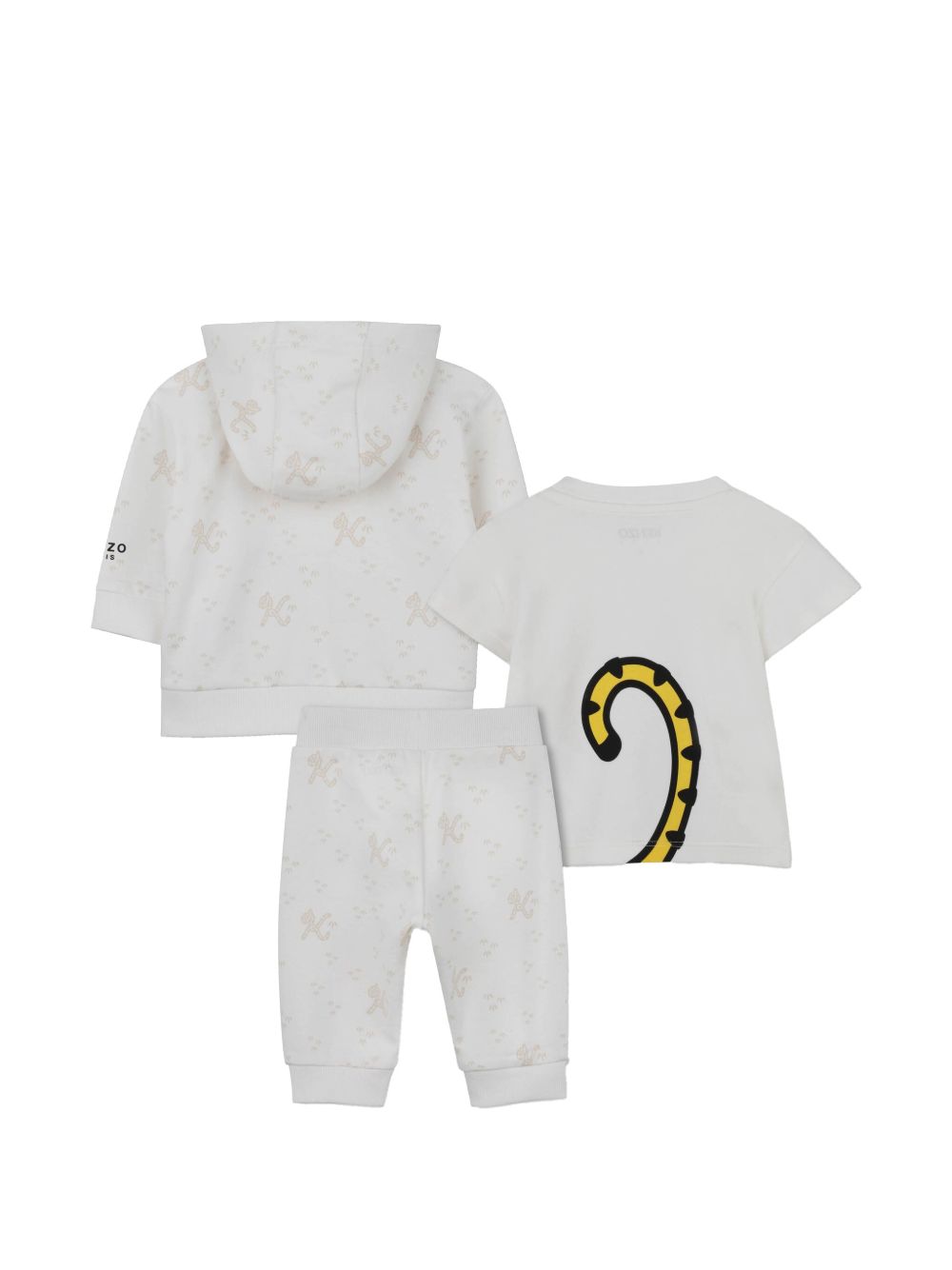 Set tre pezzi per neonato Kenzo Kids bianco con stampa tigre K62070 117 KENZO KIDS 