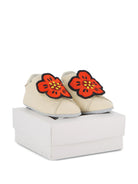 Scarpe primi passi per neonati Kenzo Kids beige con applicazione Flower K62071 117 KENZO KIDS 