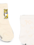 Set di due calzini per neonati Kenzo Kids multicolore con ricamo Tigre K62072 C21 KENZO KIDS 