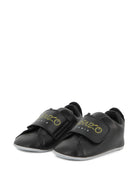 Scarpe primi passi per neonato Kenzo Kids nere con stampa logo K62077 095 KENZO KIDS 