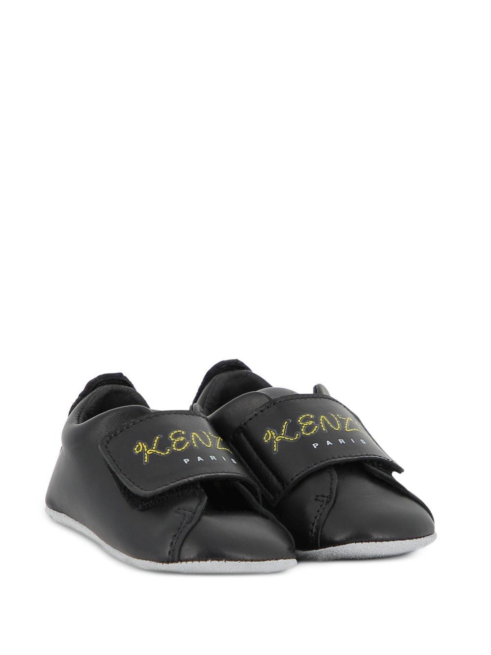 Scarpe primi passi per neonato Kenzo Kids nere con stampa logo K62077 095 KENZO KIDS 