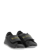 Scarpe primi passi per neonato Kenzo Kids nere con stampa logo K62077 095 KENZO KIDS 