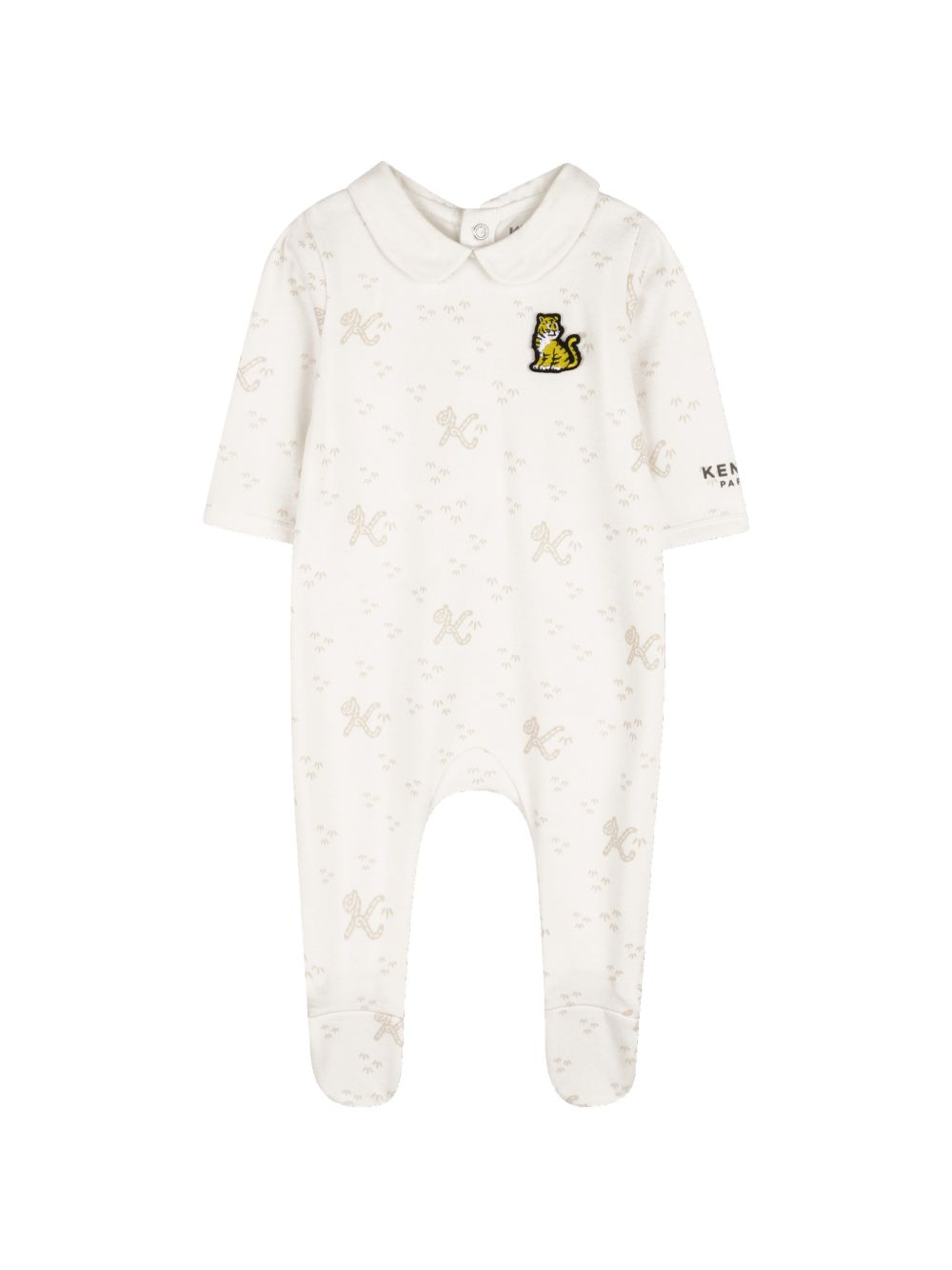 Set tutina, berretto e bavaglino per neonati Kenzo Kids bianco con stampa monogramma K62079 117 KENZO KIDS 