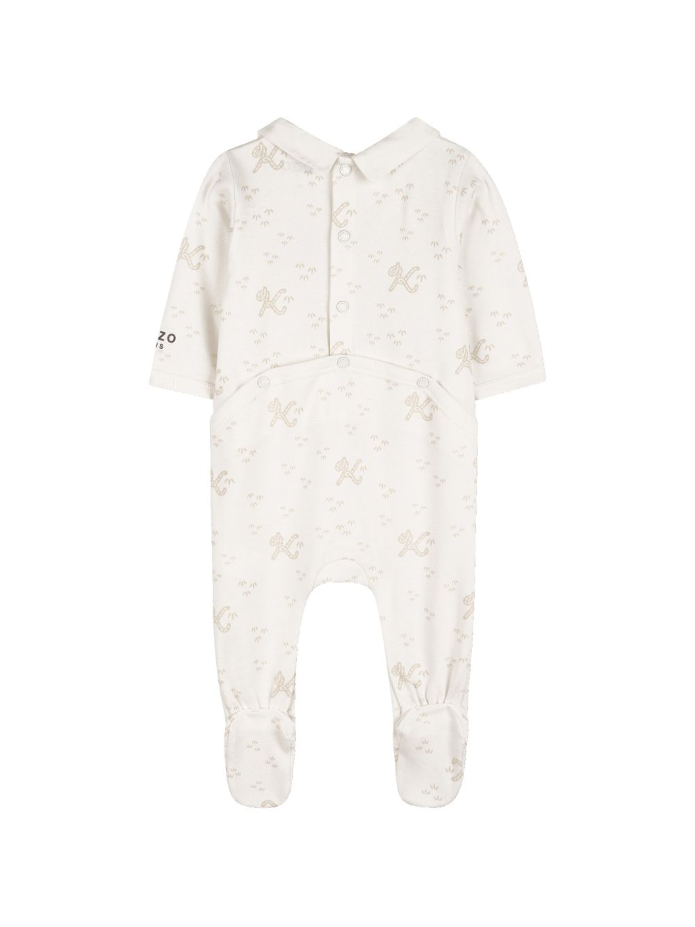 Set tutina, berretto e bavaglino per neonati Kenzo Kids bianco con stampa monogramma K62079 117 KENZO KIDS 