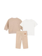 Set tre pezzi per neonati Kenzo Kids beige con stampa tigre K62090 230 KENZO KIDS 