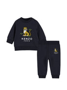 Tuta sportiva per neonati Kenzo Kids blu con stampa tigre sul davanti K62102 845 KENZO KIDS 