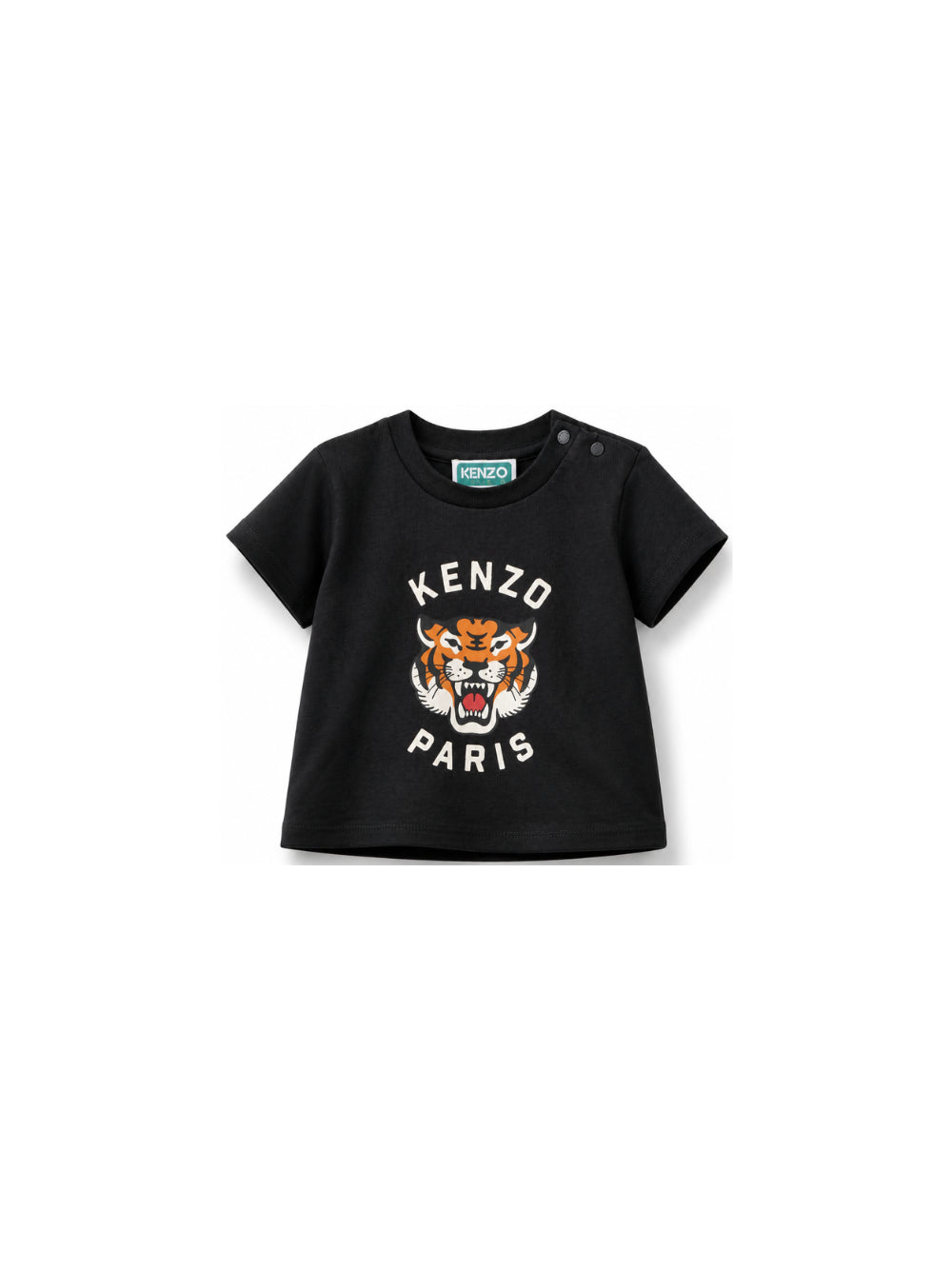 T-shirt per neonato Kenzo Kids nera con stampa grafica Tiger head K62110 26 KENZO KIDS 