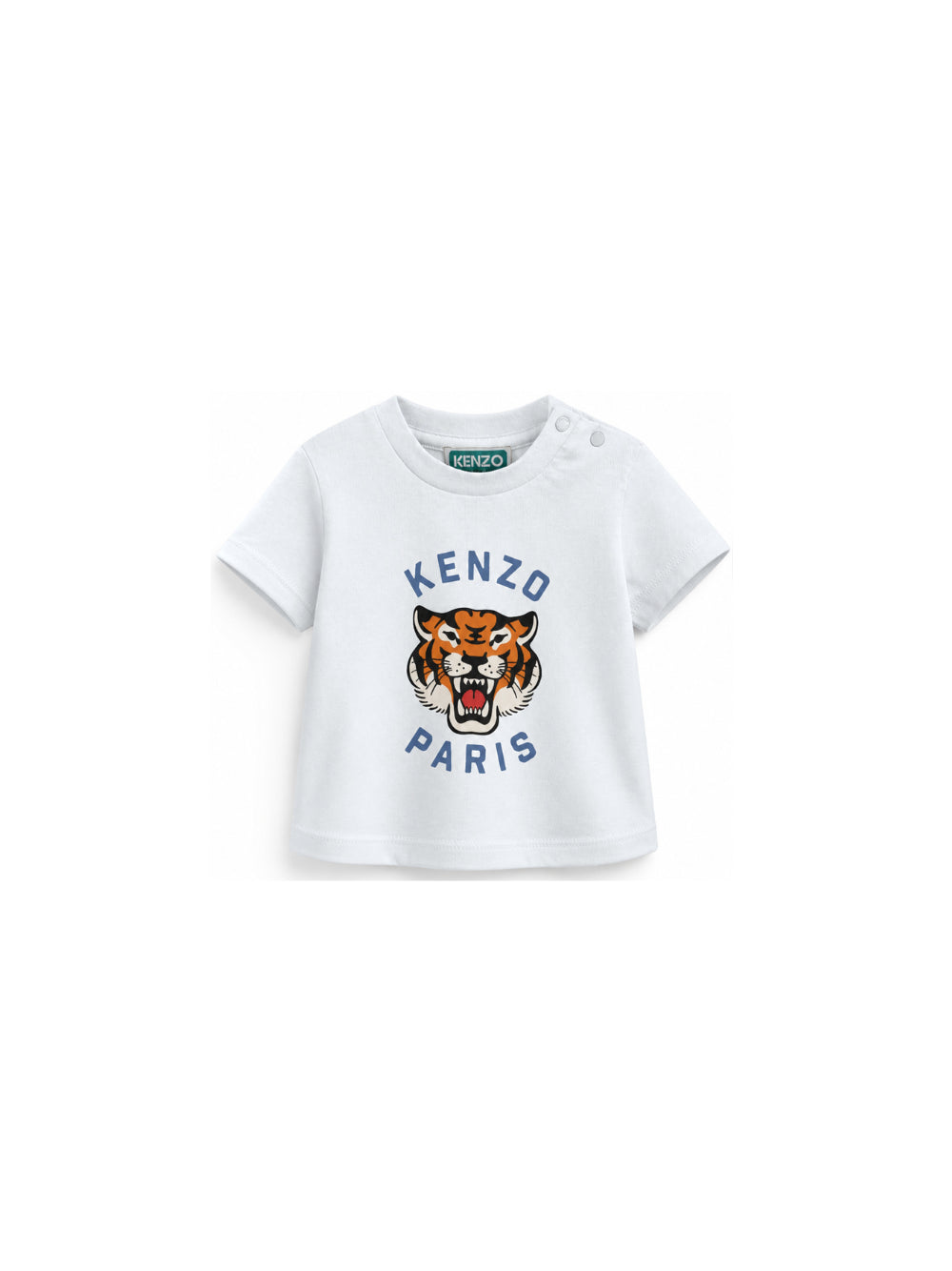 T-shirt per neonato Kenzo Kids azzurro con stampa grafica Tiger Head K62110 77M KENZO KIDS 