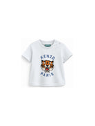 T-shirt per neonato Kenzo Kids azzurro con stampa grafica Tiger Head K62110 77M KENZO KIDS 