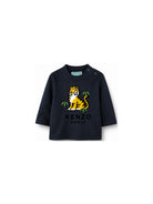 T-shirt per neonato Kenzo Kids blu con stampa grafica Tiger K62111 845 KENZO KIDS 