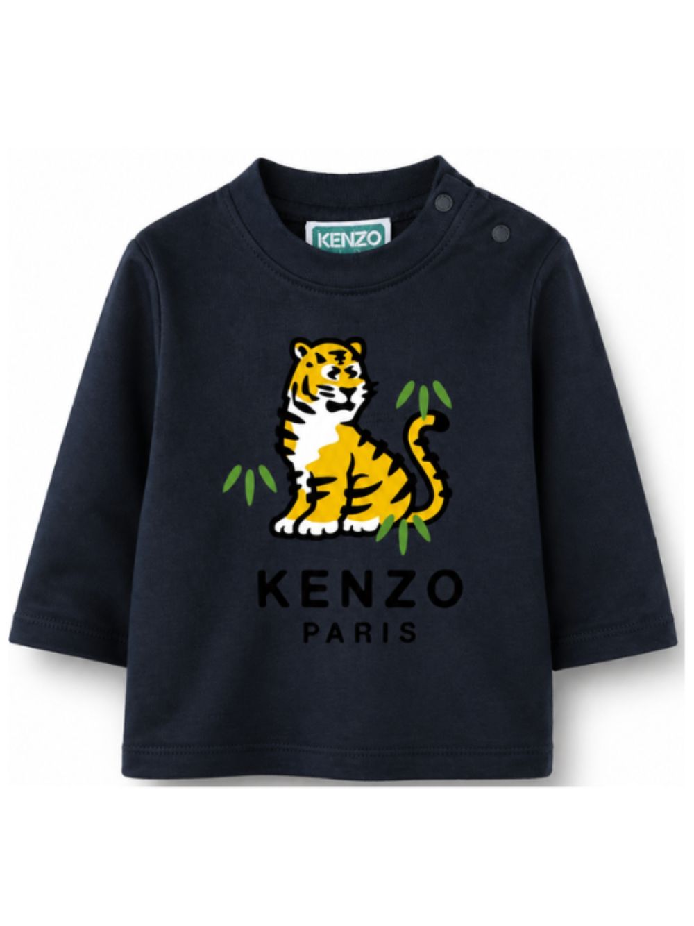 T-shirt per neonato Kenzo Kids blu con stampa grafica Tiger K62111 845 KENZO KIDS 