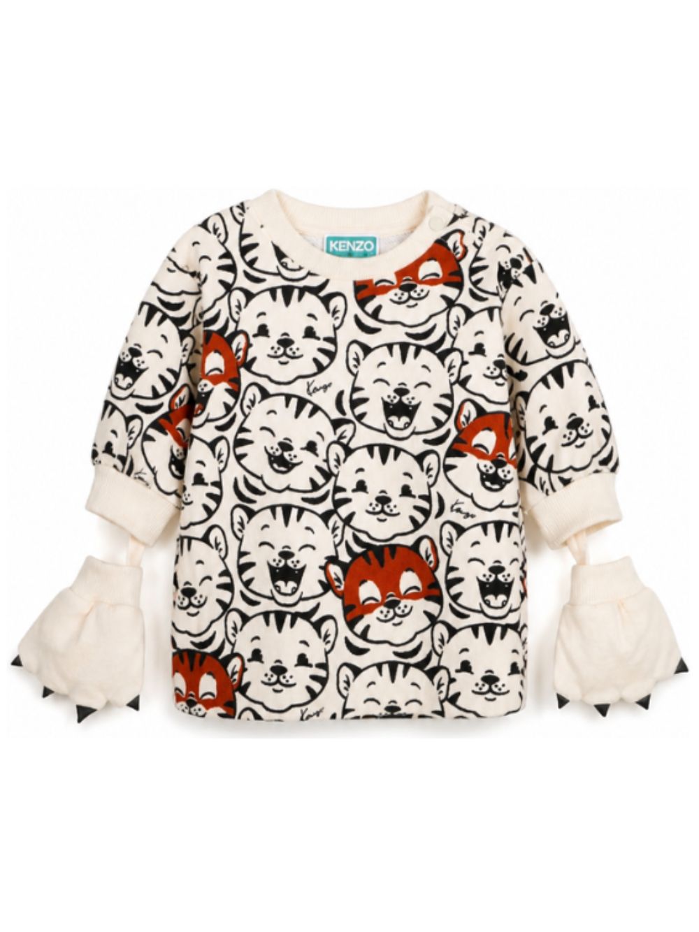 Abito per neonata Kenzo Kids beige con stampa Tiger K62119 21G KENZO KIDS 