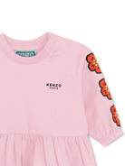 Abito svasato per neonata Kenzo Kids rosa con stampa Boke Flower K62123 44F KENZO KIDS 