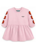 Abito svasato per neonata Kenzo Kids rosa con stampa Boke Flower K62123 44F KENZO KIDS 
