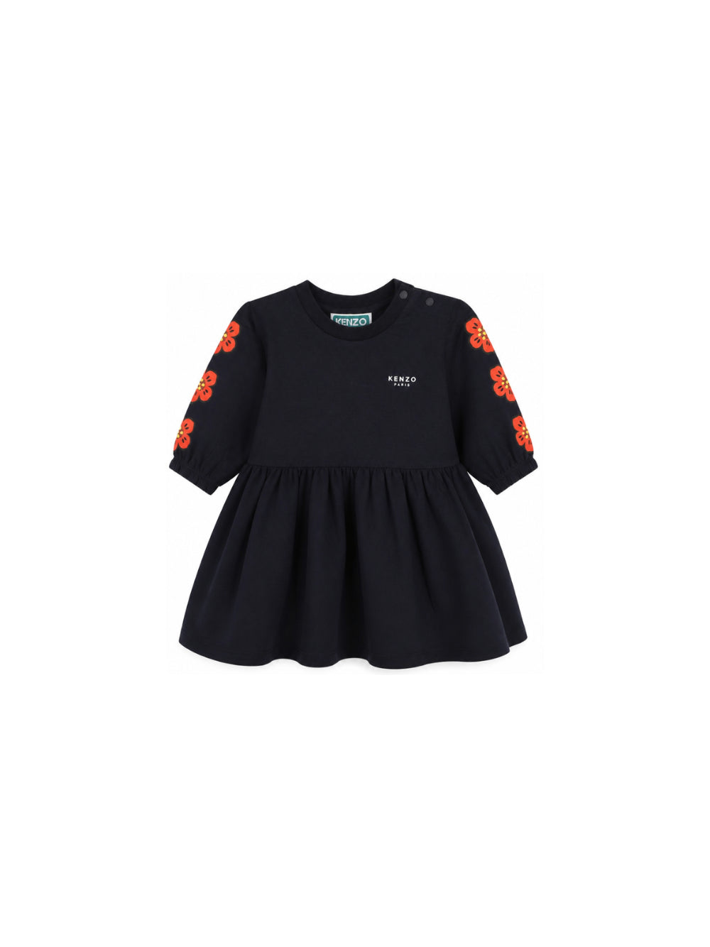 Abito svasato per neonata Kenzo Kids blu con stampa Boke Flower K62123 845 KENZO KIDS 