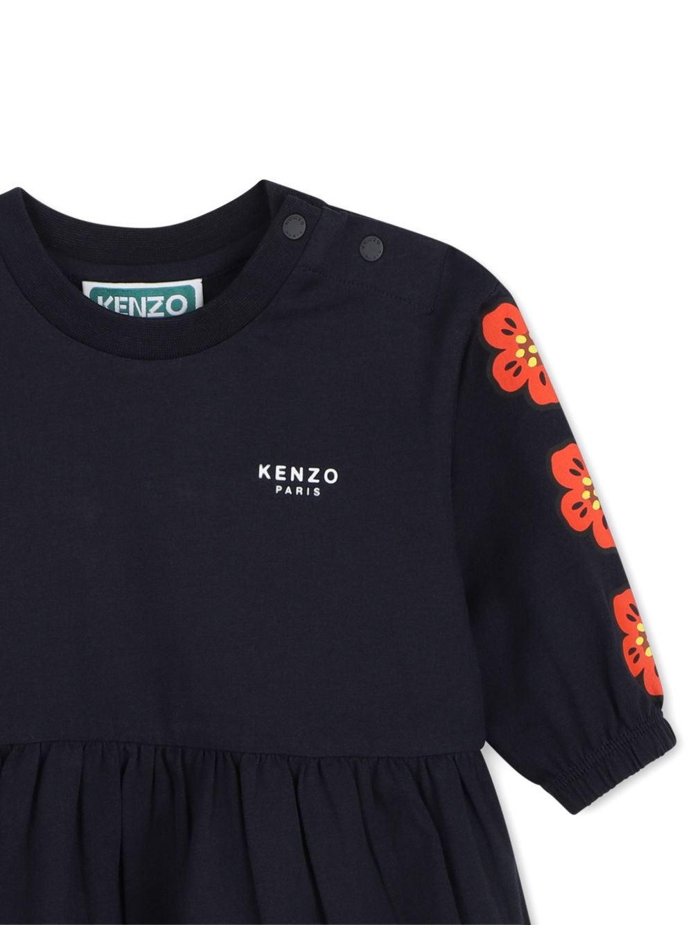 Abito svasato per neonata Kenzo Kids blu con stampa Boke Flower K62123 845 KENZO KIDS 