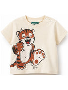 T-shirt per neonati Kenzo Kids beige con stampa Tigre sul davanti K62132 21G KENZO KIDS 