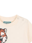 T-shirt per neonati Kenzo Kids beige con stampa Tigre sul davanti K62132 21G KENZO KIDS 
