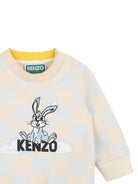 Maglione per neonato Kenzo Kids beige con design a quadri K62133 21G KENZO KIDS 