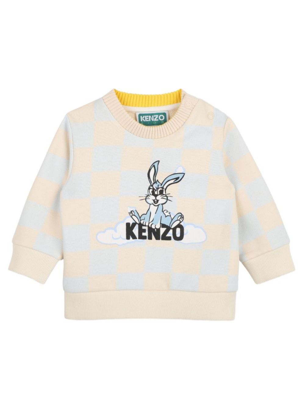 Maglione per neonato Kenzo Kids beige con design a quadri K62133 21G KENZO KIDS 
