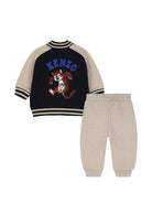Completo per neonato Kenzo Kids blu con logo ricamato sul davanti K62135 230 KENZO KIDS 