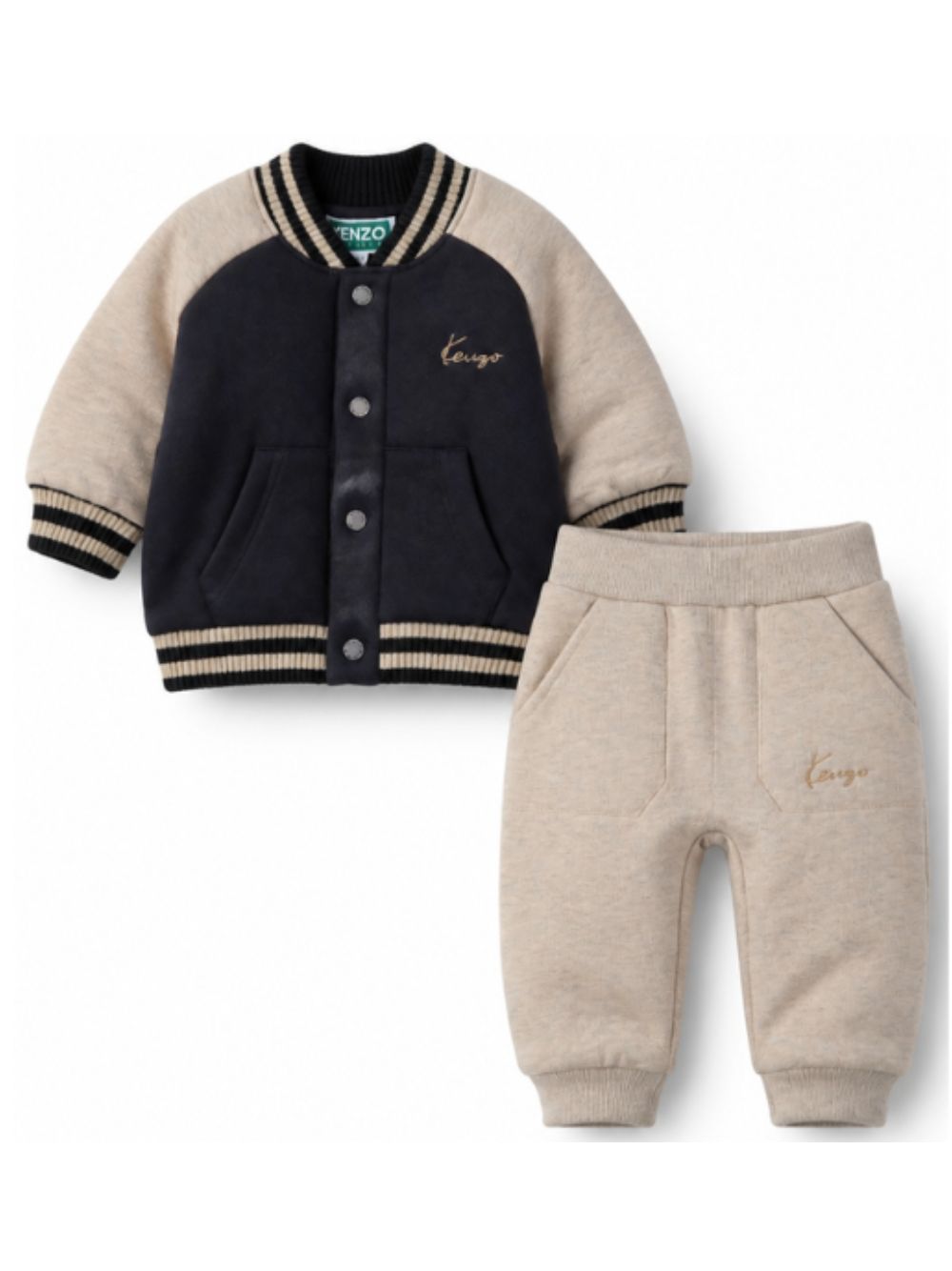Completo per neonato Kenzo Kids blu con logo ricamato sul davanti K62135 230 KENZO KIDS 