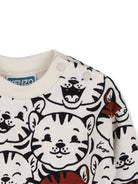 felpa per neonato Kenzo Kids bianco con stampa grafica all-over K62137 21G KENZO KIDS 