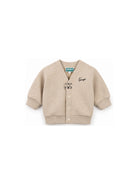 Cardigan per neonato Kenzo Kids beige con scollo a V e logo K62139 230 KENZO KIDS 