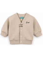 Cardigan per neonato Kenzo Kids beige con scollo a V e logo K62139 230 KENZO KIDS 