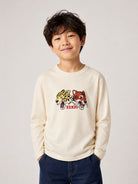 T-shirt per bambino Kenzo Kids beige con stampa Tigri sul davanti K62169 21G KENZO KIDS 