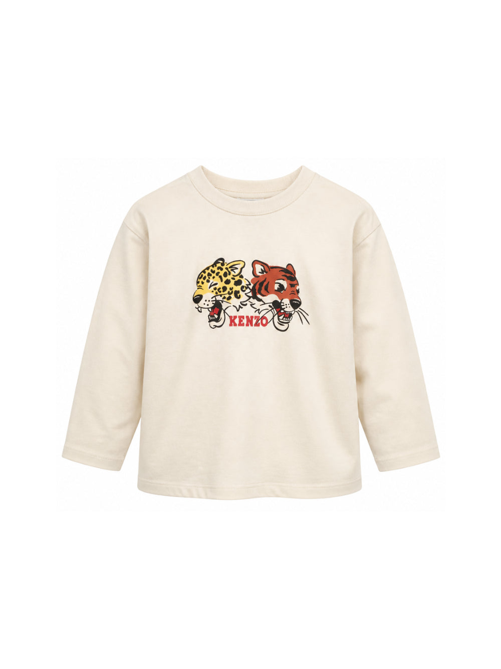 T-shirt per bambino Kenzo Kids beige con stampa Tigri sul davanti K62169 21G KENZO KIDS 