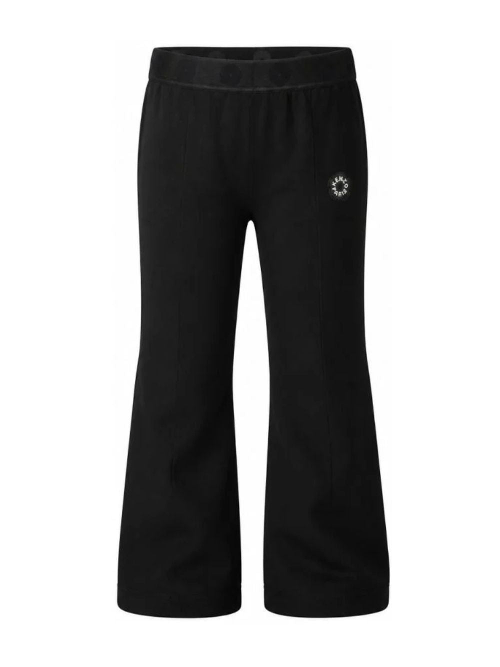 Pantaloni svasati per bambina Kenzo Kids neri con applicazione Boke Flower K62187 09B KENZO KIDS 
