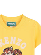 T-shirt per neonato Kenzo Kids gialla con stampa grafica Tigre K62188 563 KENZO KIDS 