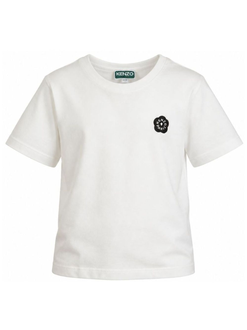 T-shirt per bambina Kenzo Kids bianca con applicazione Boke Flower sul petto K62190 117 KENZO KIDS 
