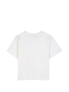 T-shirt per bambina Kenzo Kids bianca con applicazione Boke Flower sul petto K62190 117 KENZO KIDS 