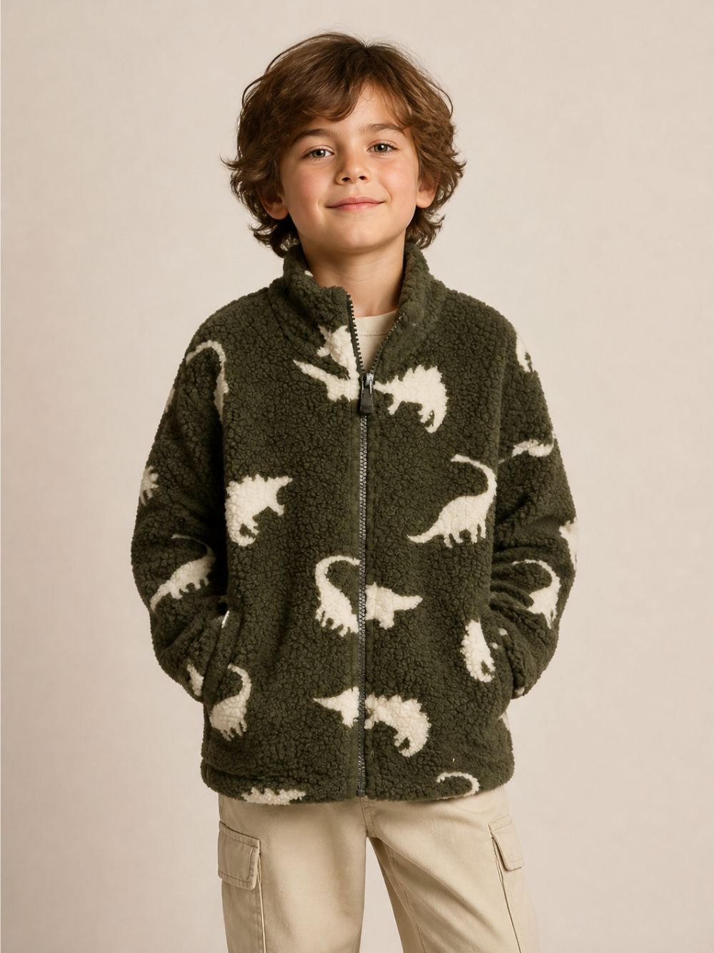 Giubbino per bambino Konges Slojd Kids verde con stampa dinosauro KS105720 P10025 KONGES SLOJD KIDS 