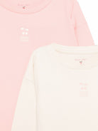 Set due t-shirt per bambina Konges Slojd Kids beige e rosa con dettaglio logo KS105846 M00215 KONGES SLOJD KIDS 